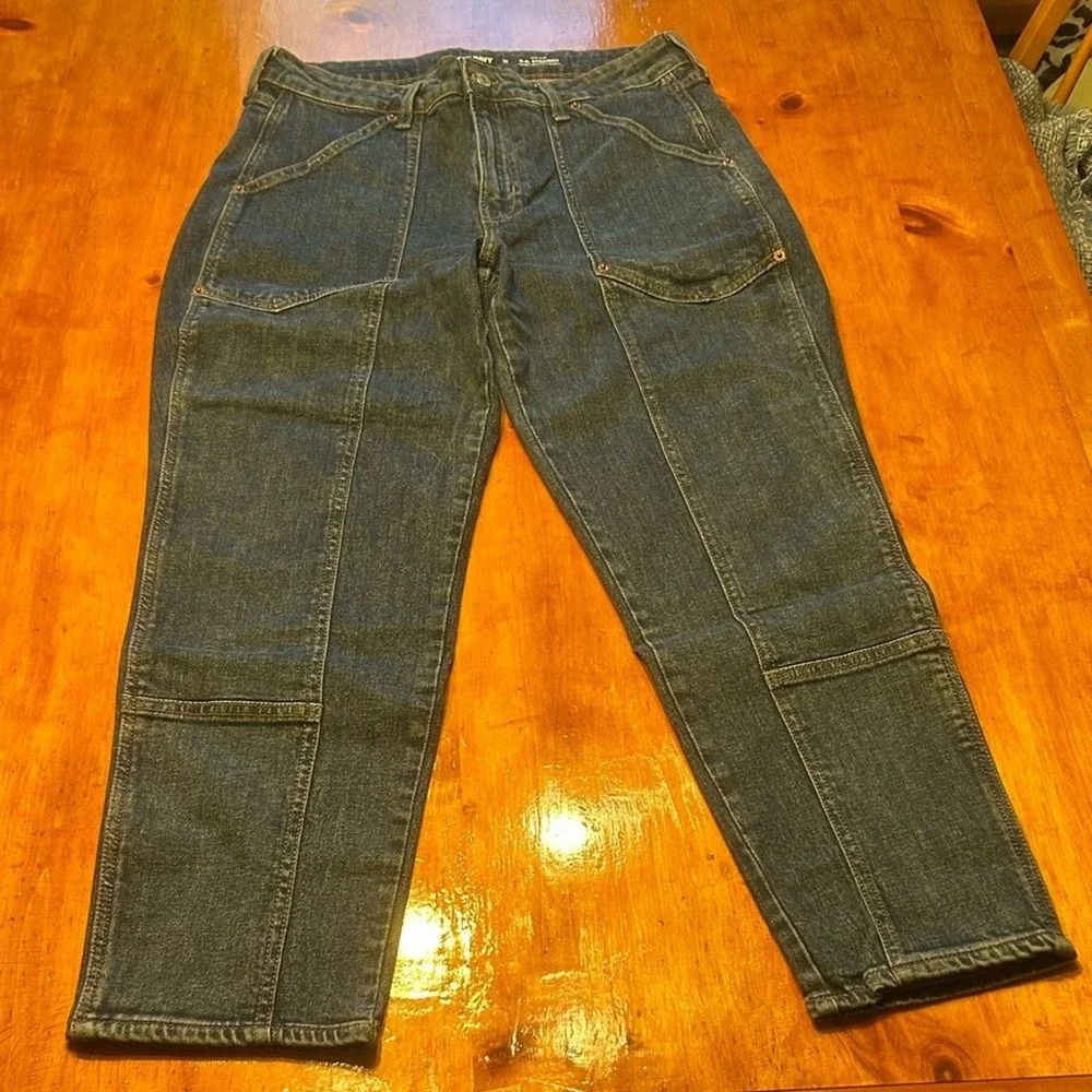 Old Navy OG Y2K Straight High‎ Rise Carpenter Jeans Dark Wash Baggy Utility